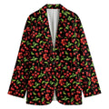 Watercolor Cherry Pattern Print Women's Blazer