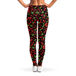 Watercolor Cherry Pattern Print Women's Leggings