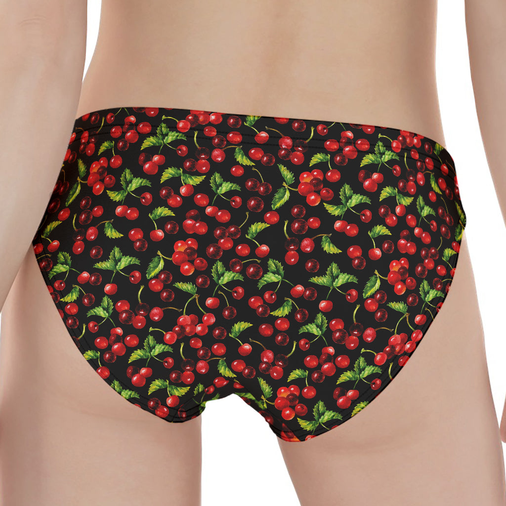 Watercolor Cherry Pattern Print Women's Panties