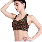 Watercolor Cherry Pattern Print Women's Sports Bra