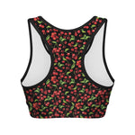 Watercolor Cherry Pattern Print Women's Sports Bra