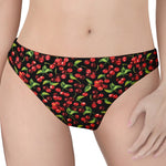 Watercolor Cherry Pattern Print Women's Thong