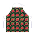 Watercolor Christmas Poinsettia Print Adjustable Apron