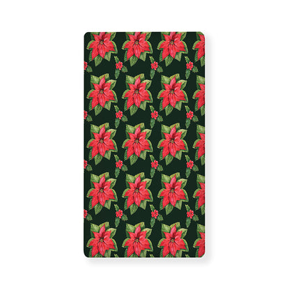 Watercolor Christmas Poinsettia Print Baby Crib Sheet
