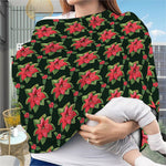 Watercolor Christmas Poinsettia Print Baby Seat Cover