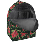 Watercolor Christmas Poinsettia Print Backpack