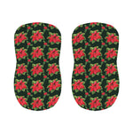Watercolor Christmas Poinsettia Print Bar Stool Covers
