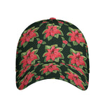 Watercolor Christmas Poinsettia Print Baseball Cap