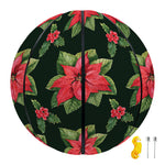 Watercolor Christmas Poinsettia Print Basketball