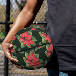 Watercolor Christmas Poinsettia Print Basketball