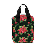 Watercolor Christmas Poinsettia Print Bible Tote Bag