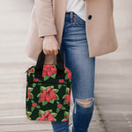 Watercolor Christmas Poinsettia Print Bible Tote Bag