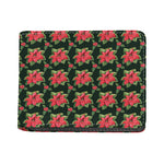 Watercolor Christmas Poinsettia Print Bifold Wallet