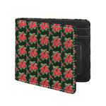 Watercolor Christmas Poinsettia Print Bifold Wallet