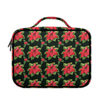 Watercolor Christmas Poinsettia Print Briefcase Bible Bag