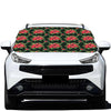 Watercolor Christmas Poinsettia Print Car Windshield Snow Cover