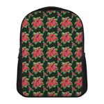 Watercolor Christmas Poinsettia Print Casual Backpack