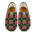 Watercolor Christmas Poinsettia Print Casual Shoes