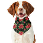 Watercolor Christmas Poinsettia Print Dog Bandana
