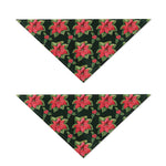 Watercolor Christmas Poinsettia Print Dog Bandana