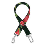 Watercolor Christmas Poinsettia Print Dog Seat Belt