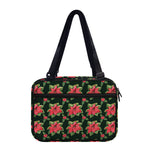Watercolor Christmas Poinsettia Print Double Strap Bible Bag