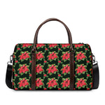 Watercolor Christmas Poinsettia Print Duffle Bag