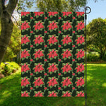 Watercolor Christmas Poinsettia Print Garden Flag
