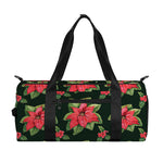 Watercolor Christmas Poinsettia Print Gym Bag
