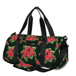 Watercolor Christmas Poinsettia Print Gym Bag