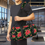 Watercolor Christmas Poinsettia Print Gym Bag