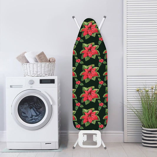 Watercolor Christmas Poinsettia Print Ironing Board Cover