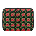 Watercolor Christmas Poinsettia Print Laptop Sleeve
