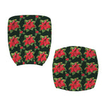 Watercolor Christmas Poinsettia Print Office Chair Cover