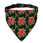 Watercolor Christmas Poinsettia Print Over The Collar Dog Bandana