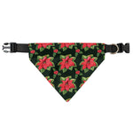Watercolor Christmas Poinsettia Print Over The Collar Dog Bandana