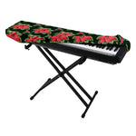 Watercolor Christmas Poinsettia Print Piano Keyboard Cover