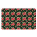 Watercolor Christmas Poinsettia Print Polyester Doormat