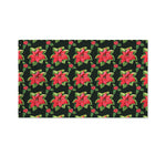 Watercolor Christmas Poinsettia Print Polyester Flag