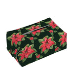 Watercolor Christmas Poinsettia Print Rectangle Tissue Box Cover