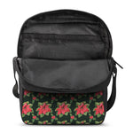 Watercolor Christmas Poinsettia Print Rectangular Crossbody Bag