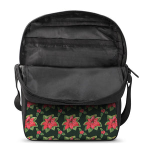 Watercolor Christmas Poinsettia Print Rectangular Crossbody Bag