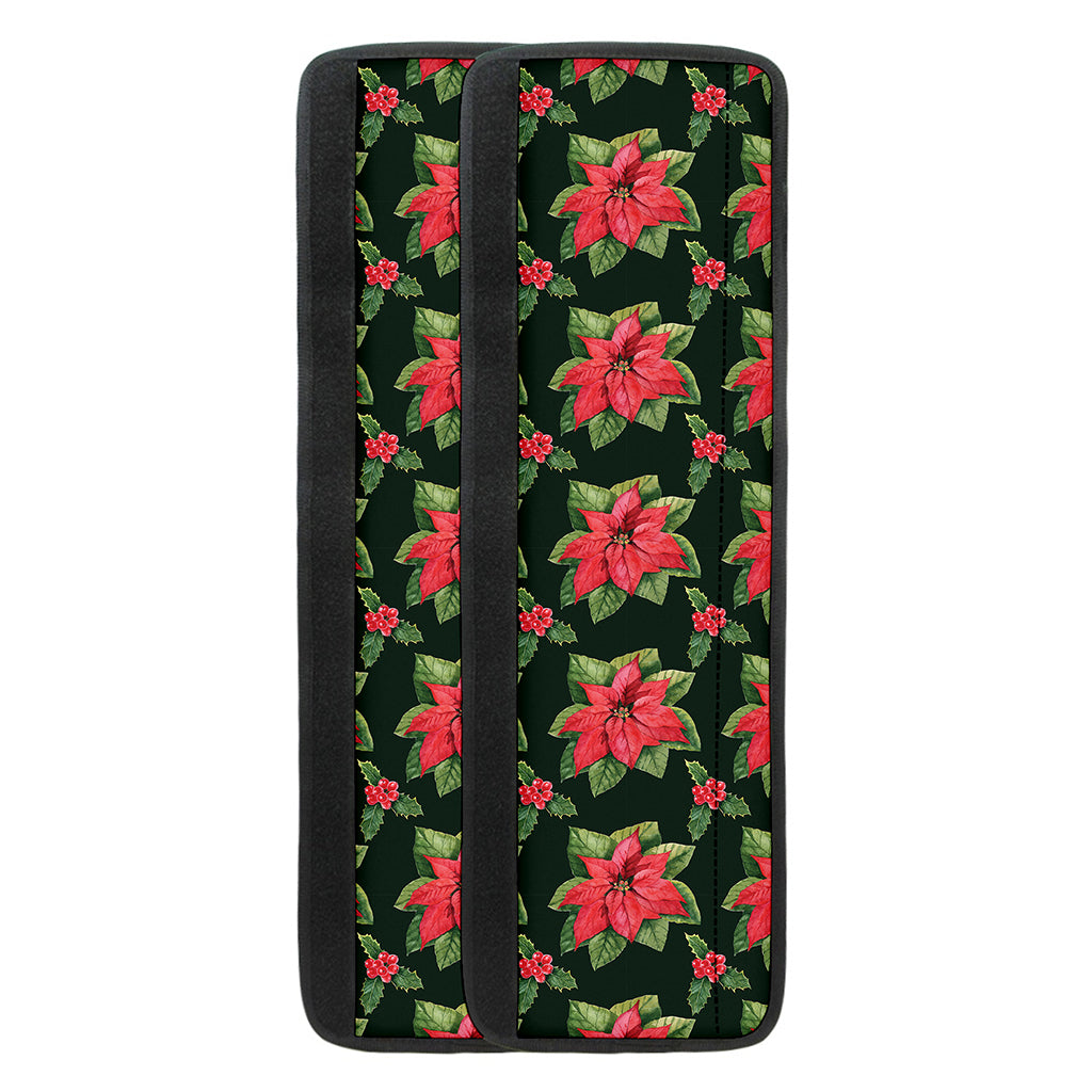 Watercolor Christmas Poinsettia Print Refrigerator Handle Covers