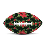 Watercolor Christmas Poinsettia Print Rugby Ball