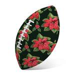 Watercolor Christmas Poinsettia Print Rugby Ball