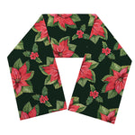 Watercolor Christmas Poinsettia Print Scarf