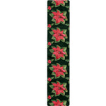 Watercolor Christmas Poinsettia Print Table Runner