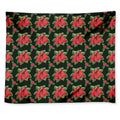 Watercolor Christmas Poinsettia Print Tapestry