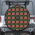 Watercolor Christmas Poinsettia Print Tire Cover With Camera Hole