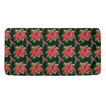 Watercolor Christmas Poinsettia Print Towel